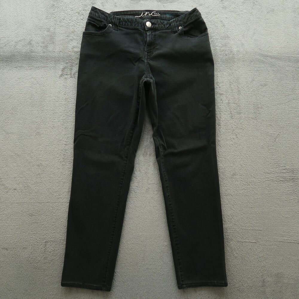 INC International Concepts Jeans Women's Size 16 Gray Mid-Rise Skinny 30" Inseam
